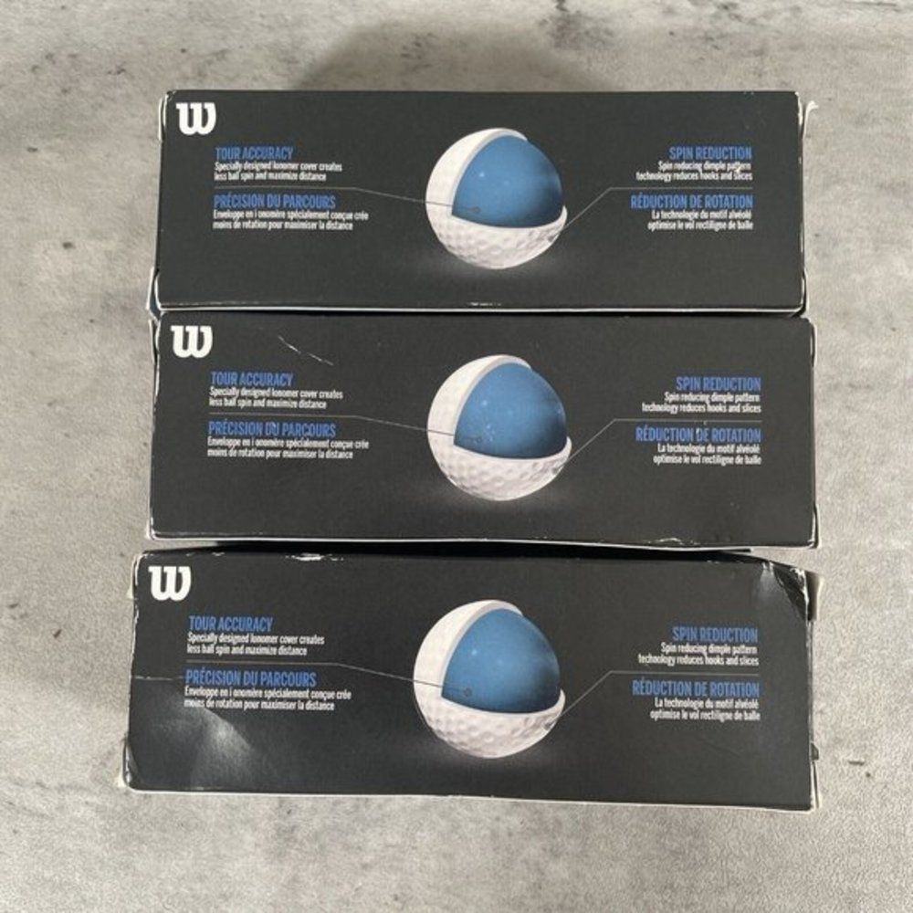 Wilson Tour Velocity Accuracy Golf Balls, White 3 Pack (9 Balls) WGWR73000 - Picture 3 of 3